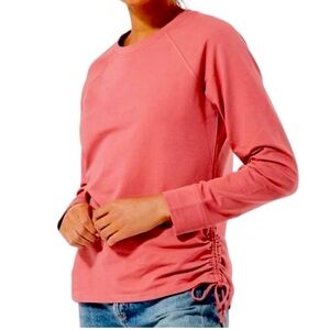 PACT Pullover Sweatshirt with cinched ties at side